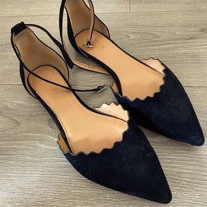 J. Crew black velvet flats